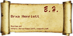 Brxa Henriett névjegykártya